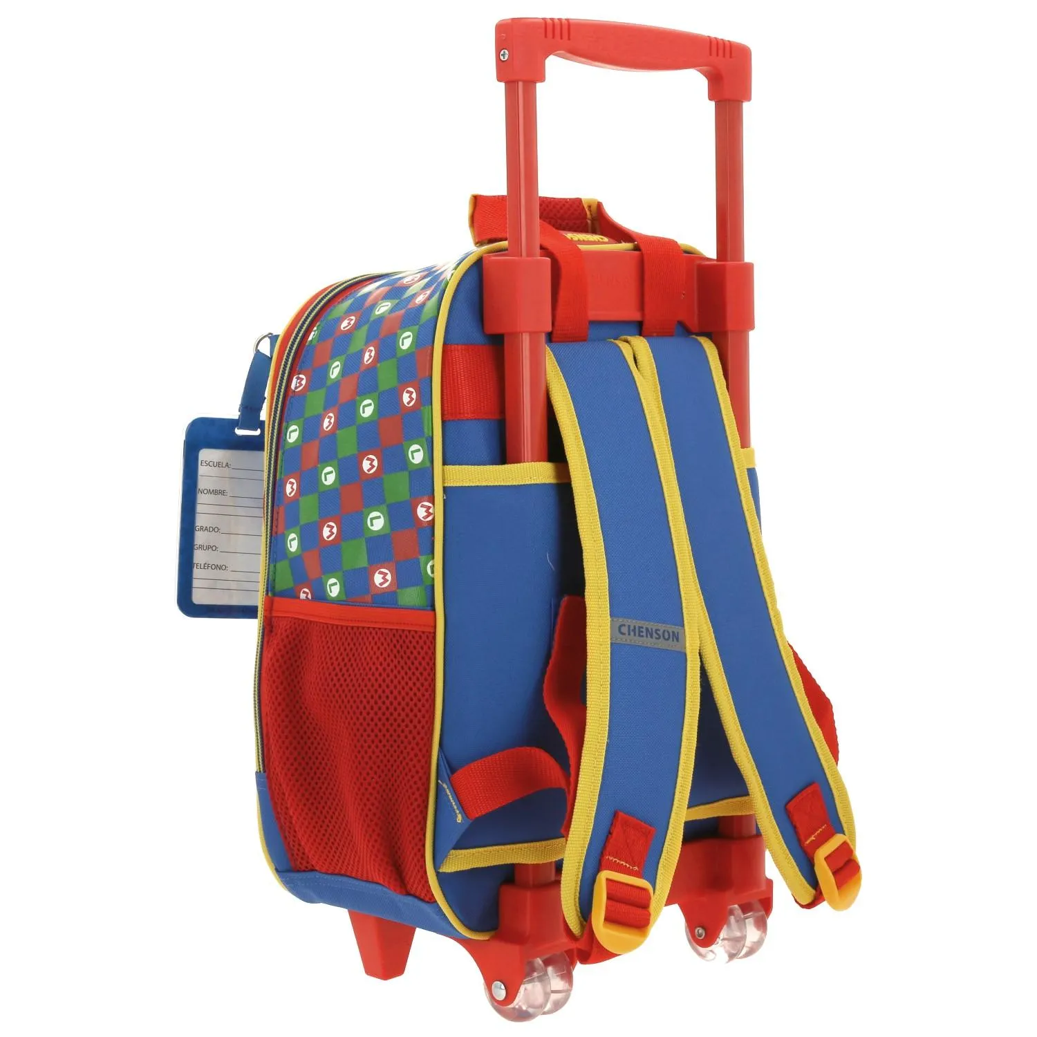 Mochila Con Ruedas Chica Para Nio Chenson Mario Bros Azul Armin