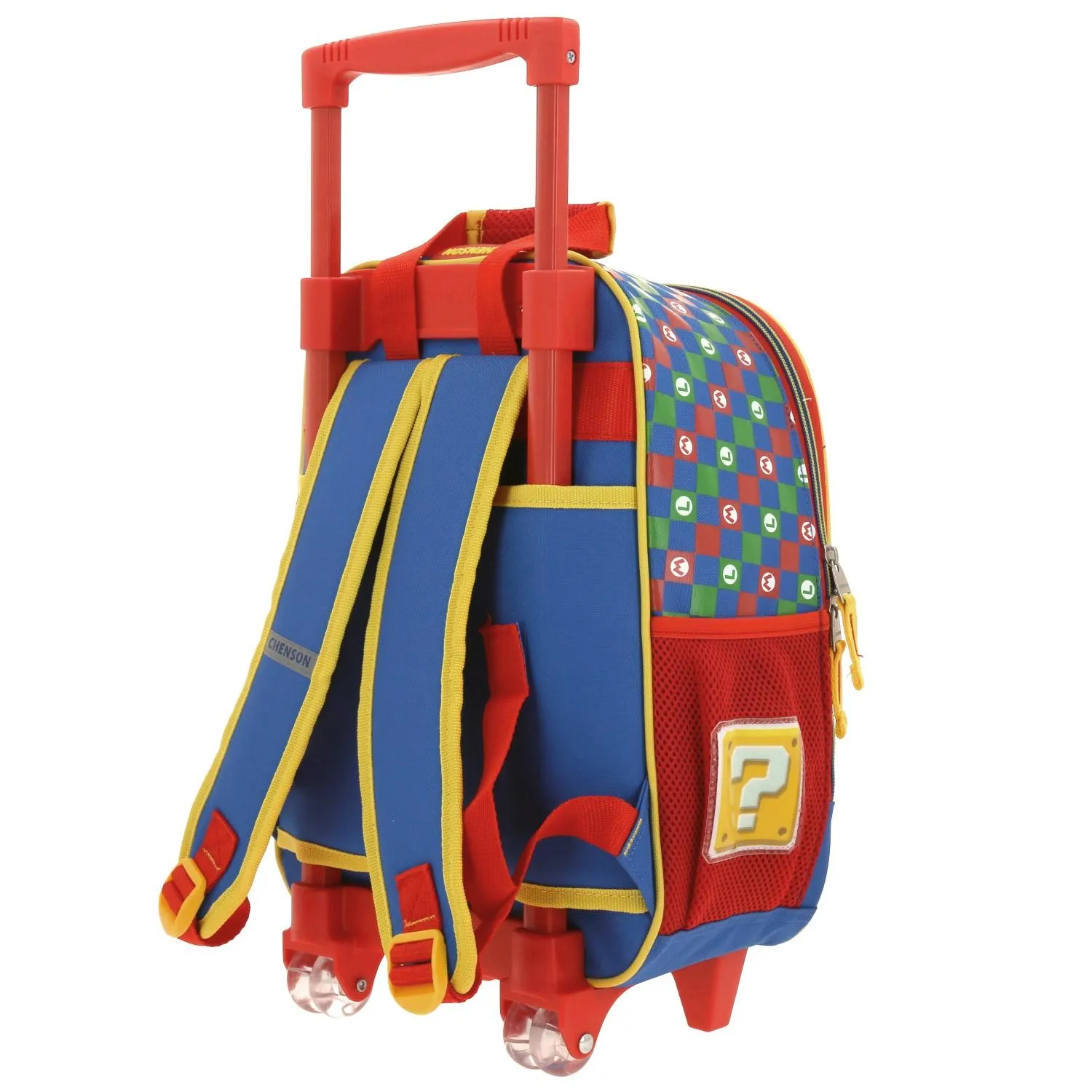 Mochila Con Ruedas Chica Para Nio Chenson Mario Bros Azul Armin