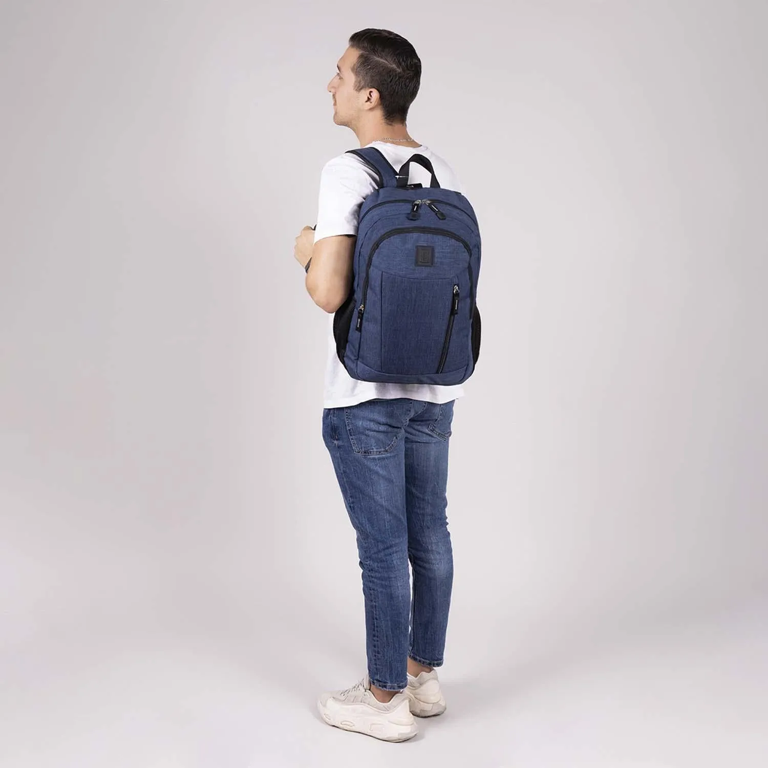 Mochila Grande 1818 Unisex Hop Azul Con Porta Laptop De Hasta 15.