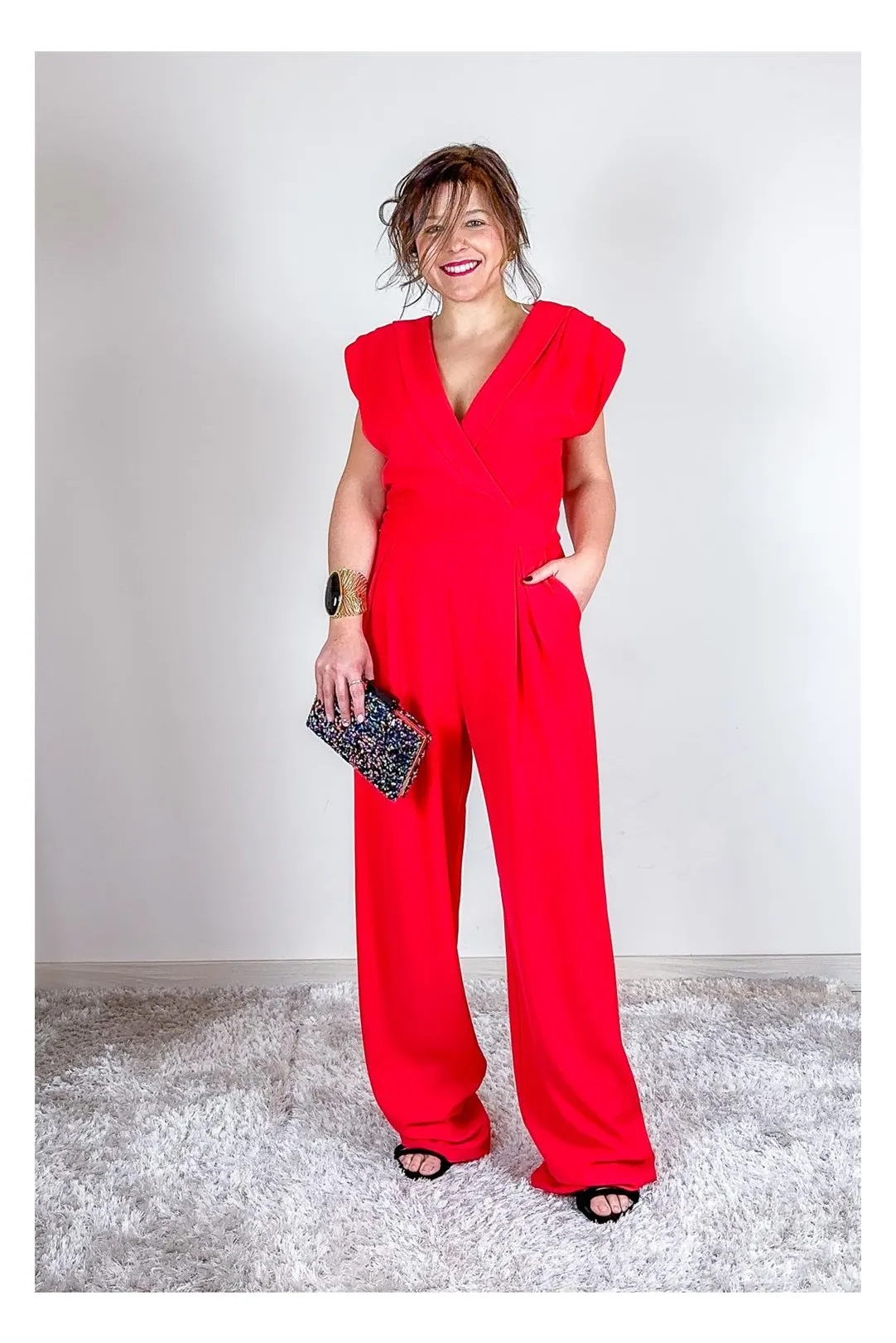 MONO FIESTA MUJER BICOLOR ROJO