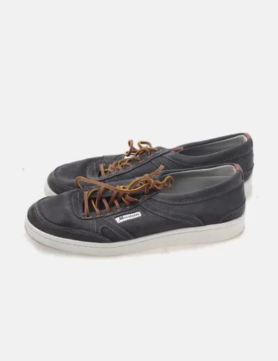 Morrison Zapatilla serraje gris cordones marrones
