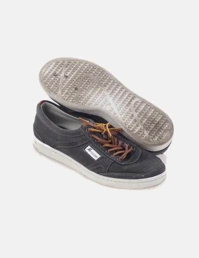 Morrison Zapatilla serraje gris cordones marrones
