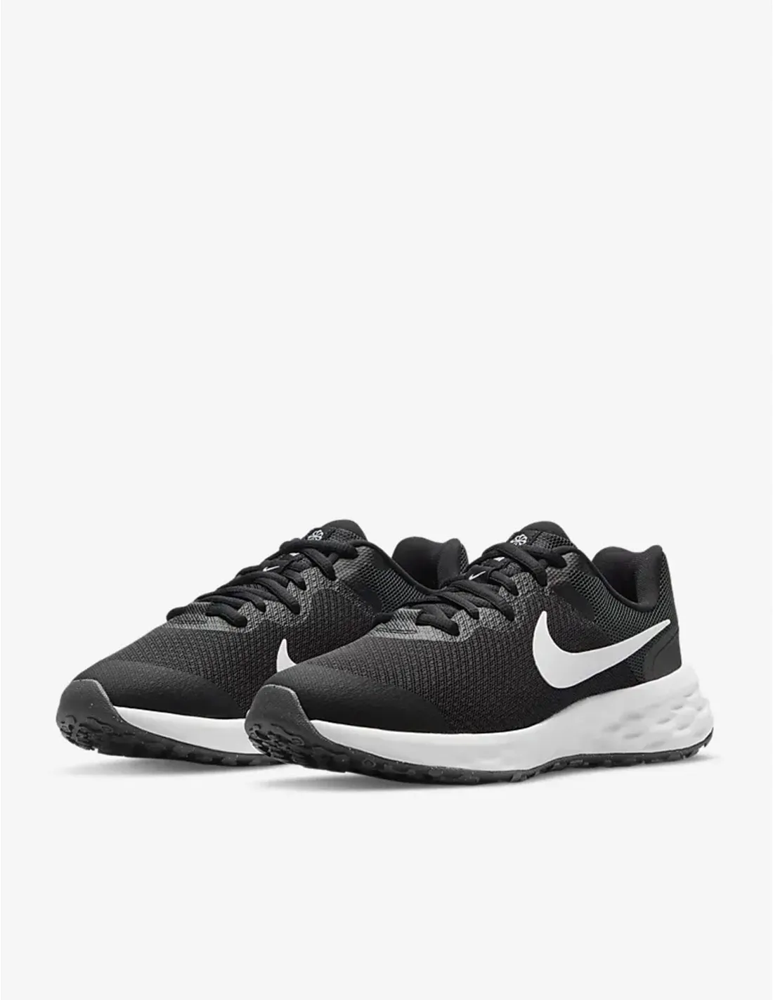 NIKE Revolution 6 Negras Logo Blanco