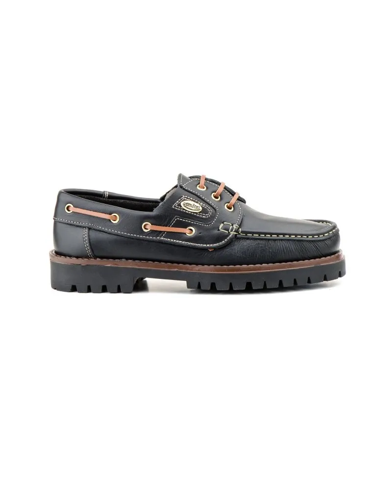 Náuticos Hombre Piel Pull Cordones