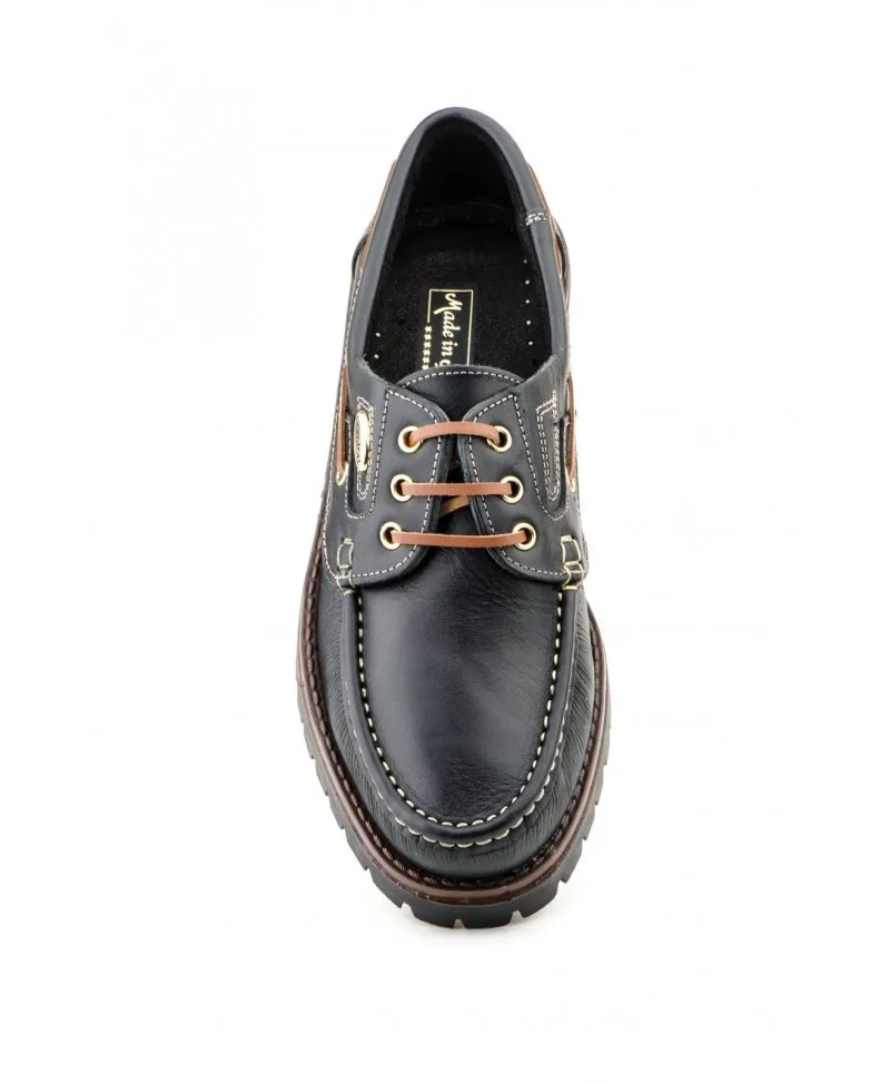 Náuticos Hombre Piel Pull Cordones