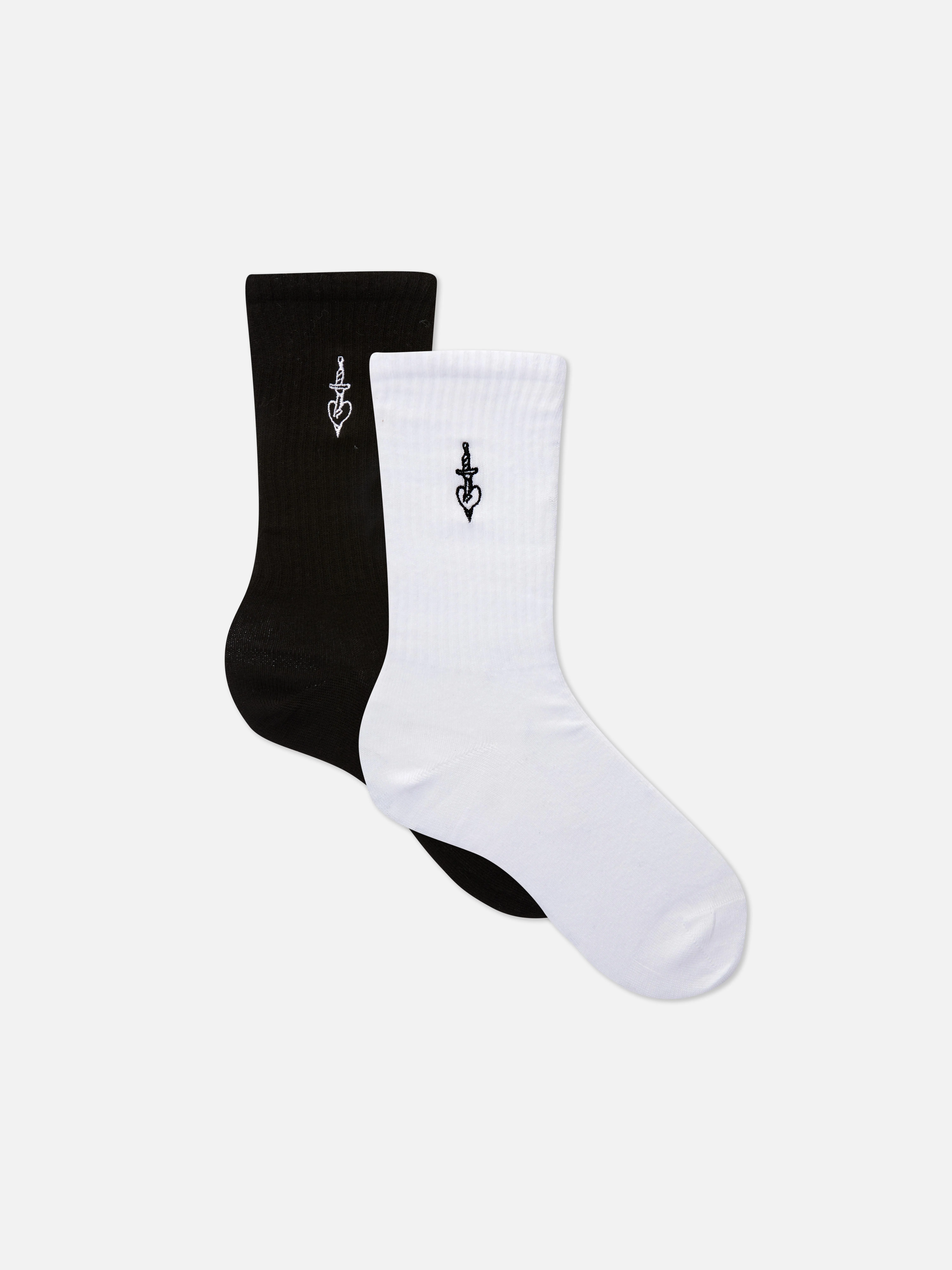 Pack de 2 calcetines altos bordados de Rita Ora