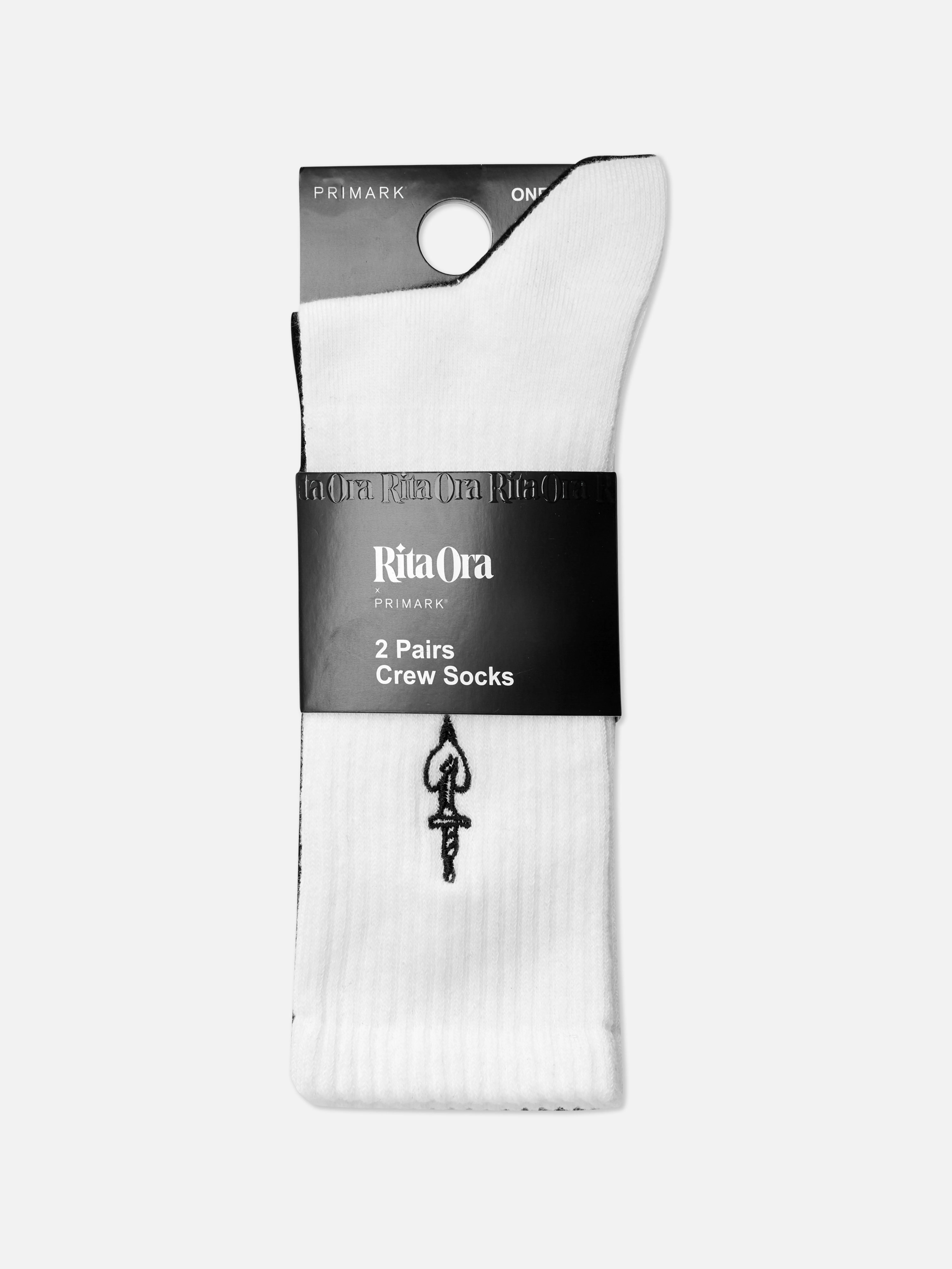 Pack de 2 calcetines altos bordados de Rita Ora
