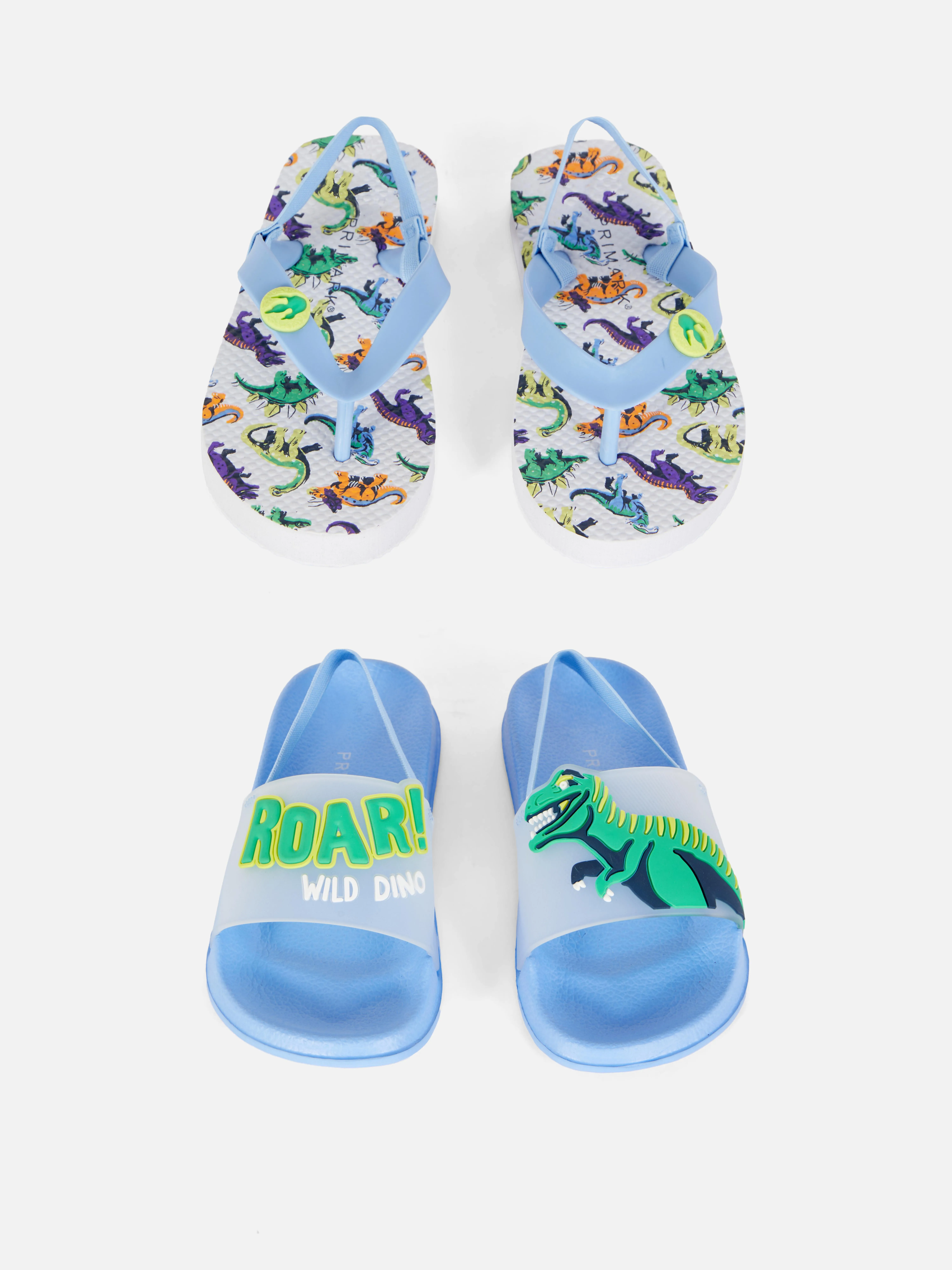 Pack de 2 chanclas con dinosaurios