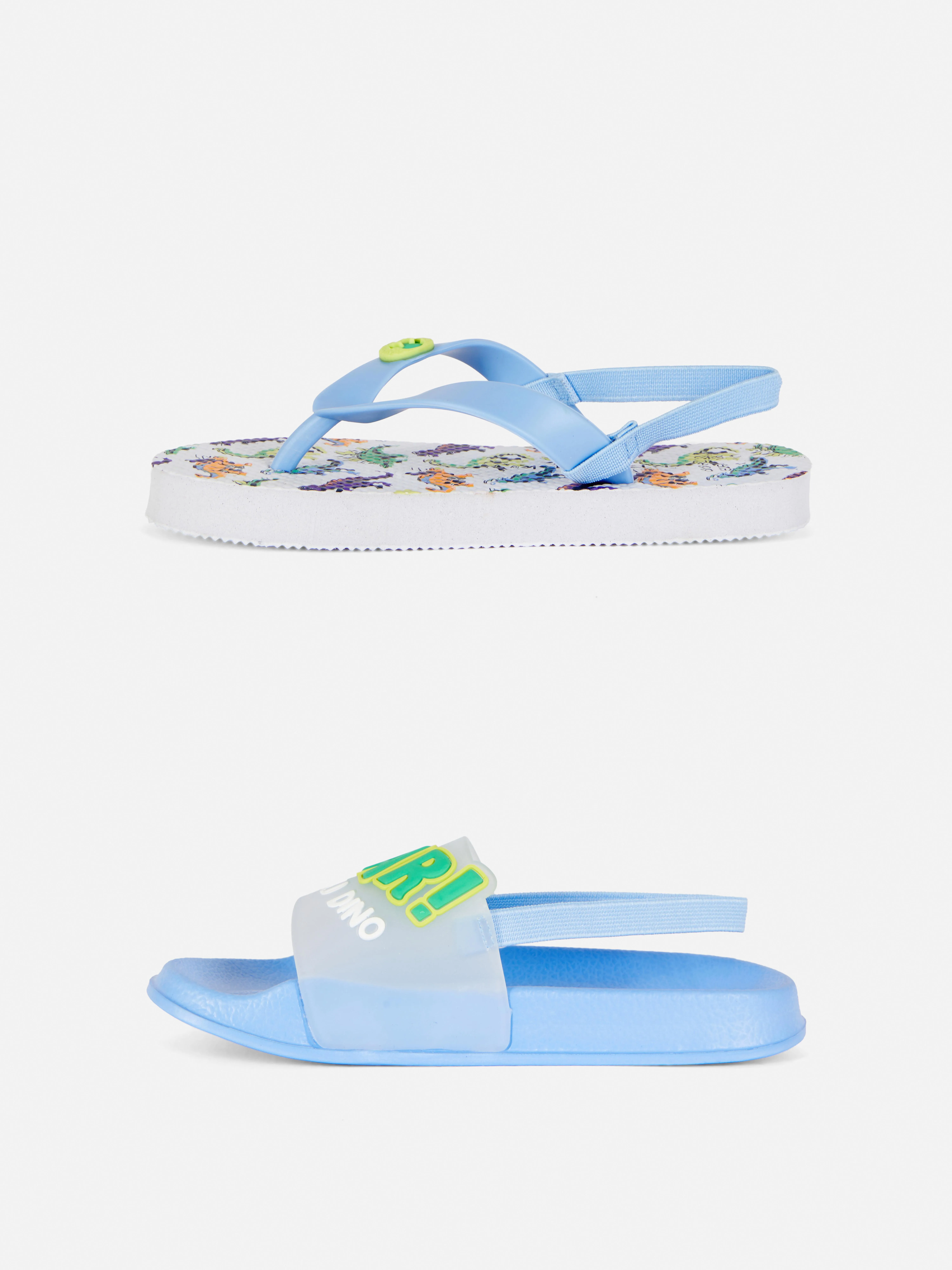 Pack de 2 chanclas con dinosaurios