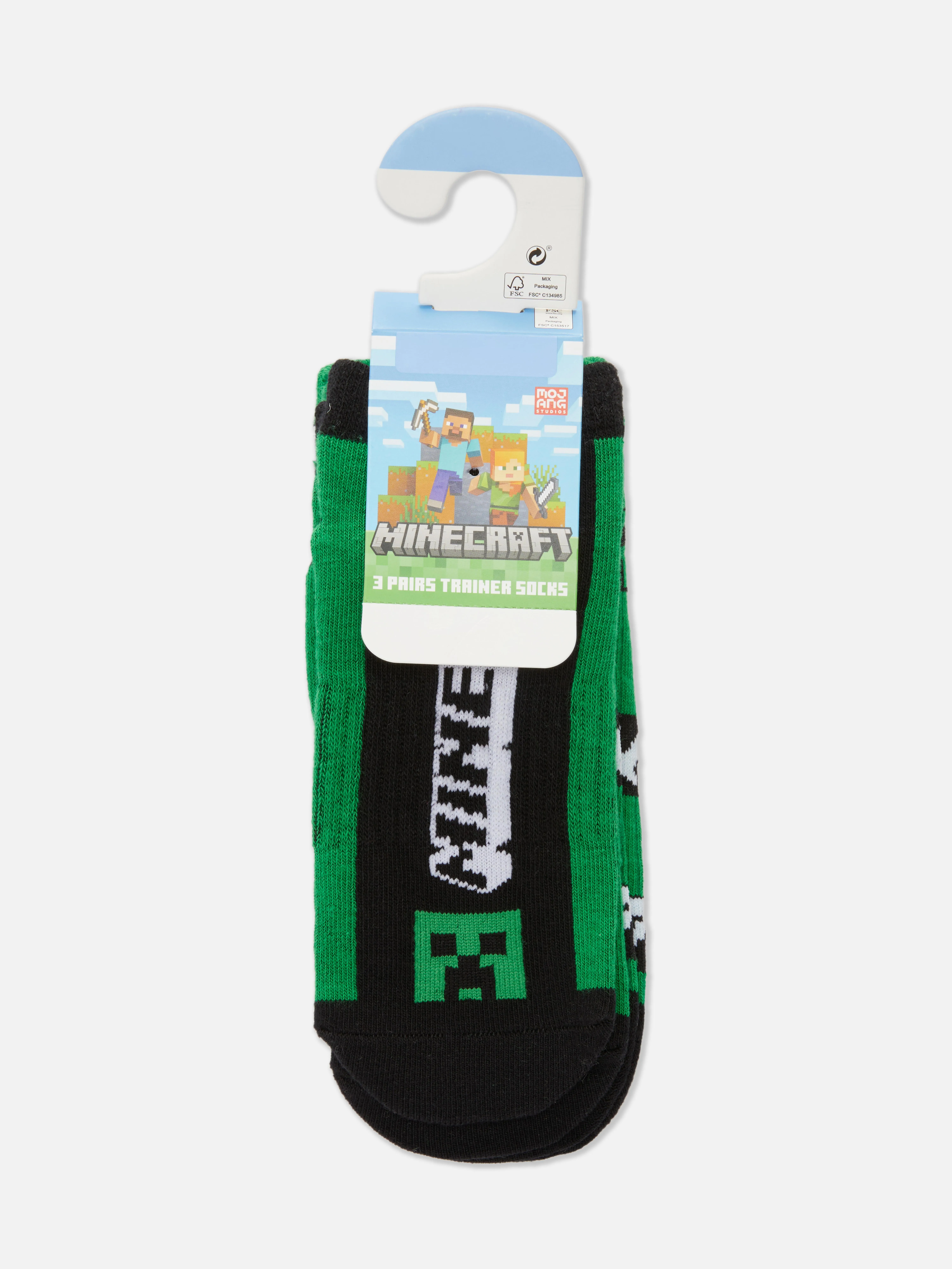Pack de 3 calcetines deportivos de Minecraft