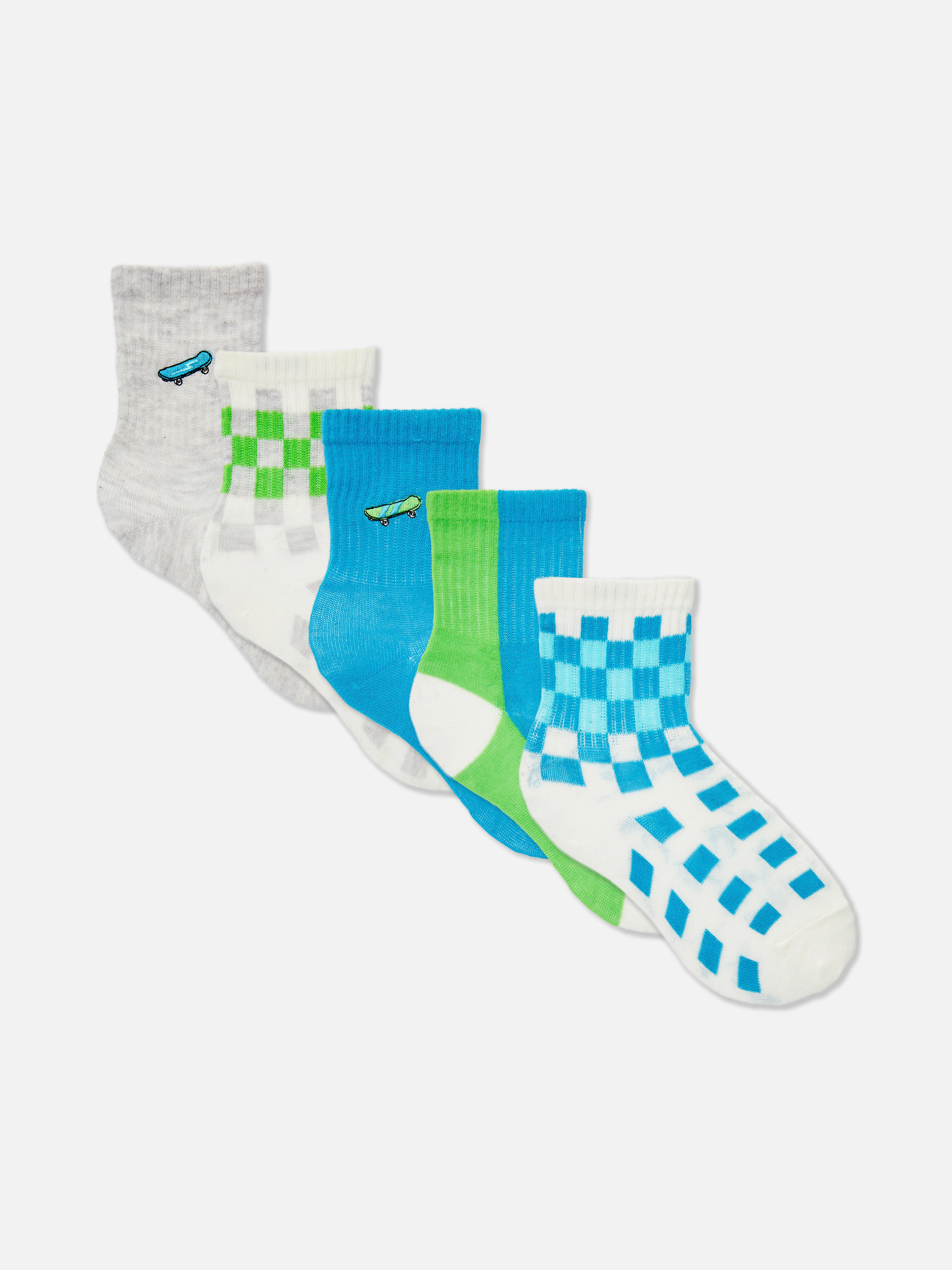 Pack de 5 pares de calcetines bajos de skateboard