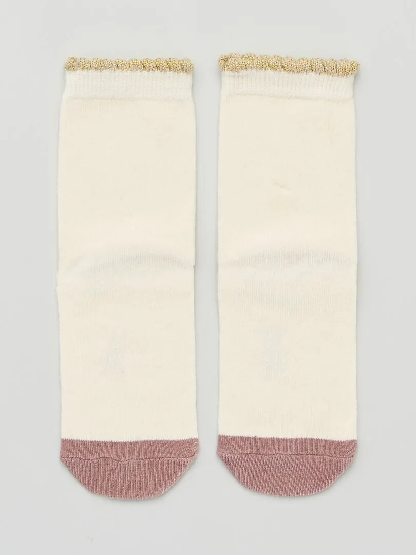 PACK DE 5 PARES DE CALCETINES ESTAMPADOS  ROSA