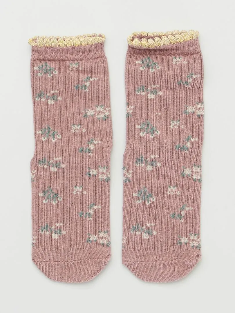 PACK DE 5 PARES DE CALCETINES ESTAMPADOS  ROSA