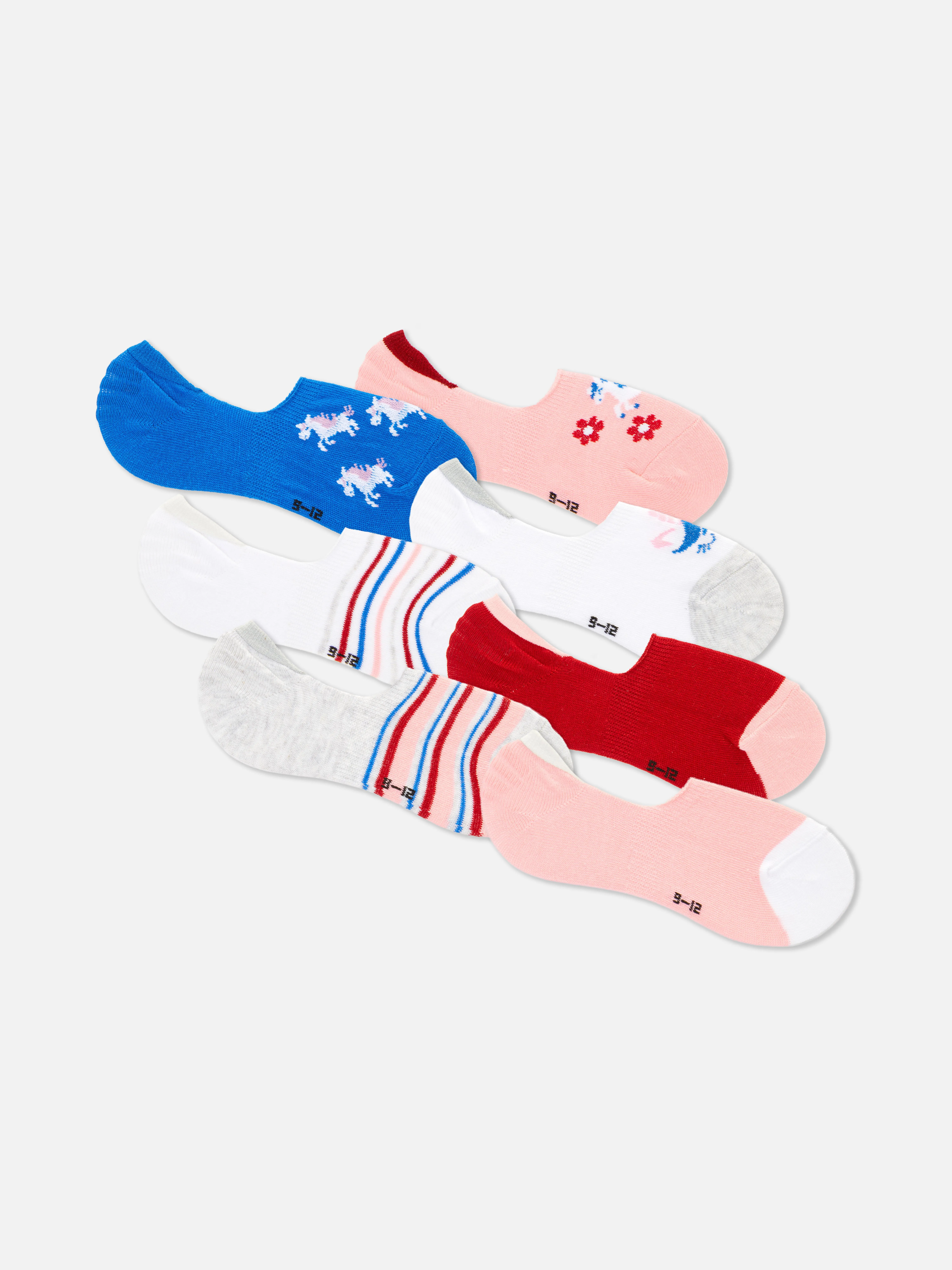 Pack de 7 pares de calcetines con unicornios