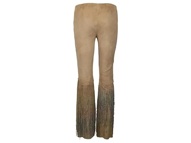 Pantalón Roberto Cavalli Ante con Cristales Castaño 