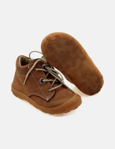 PEPINO Botín marrón combinada cordones