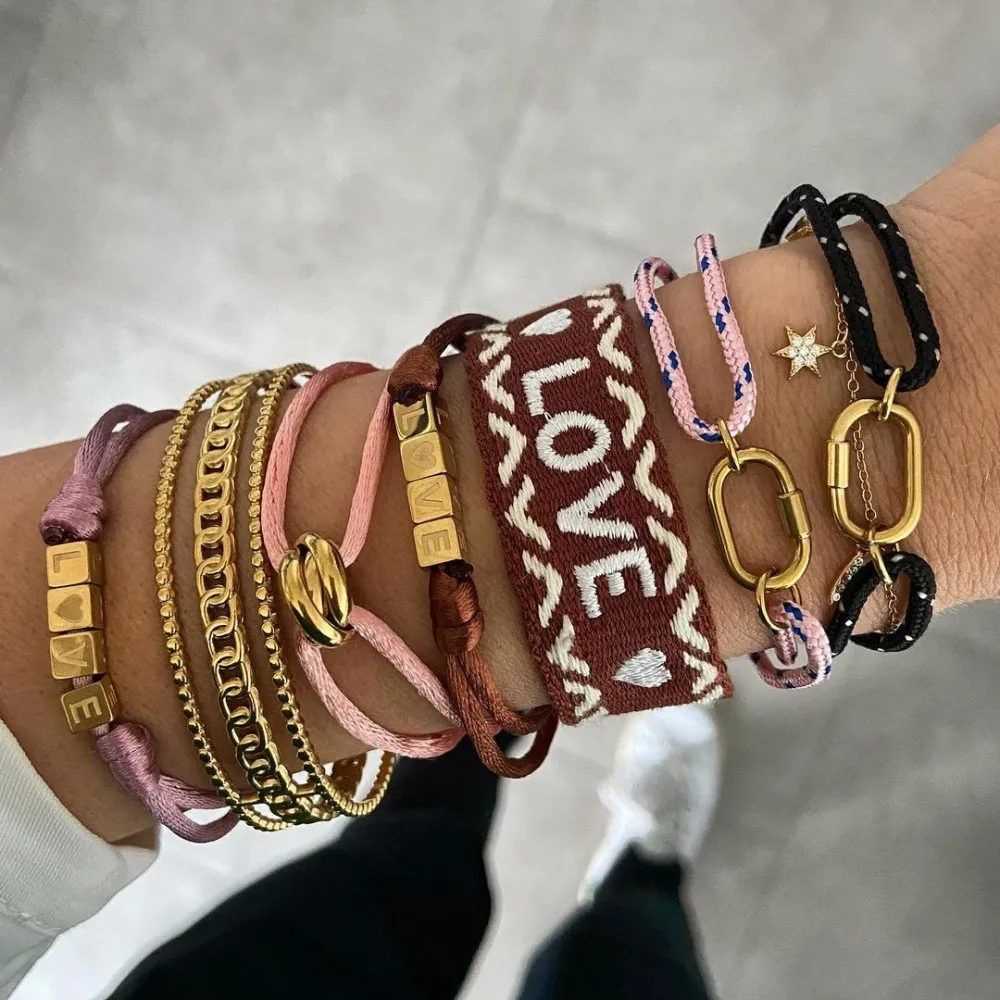 Pulsera Cloth Brown Love