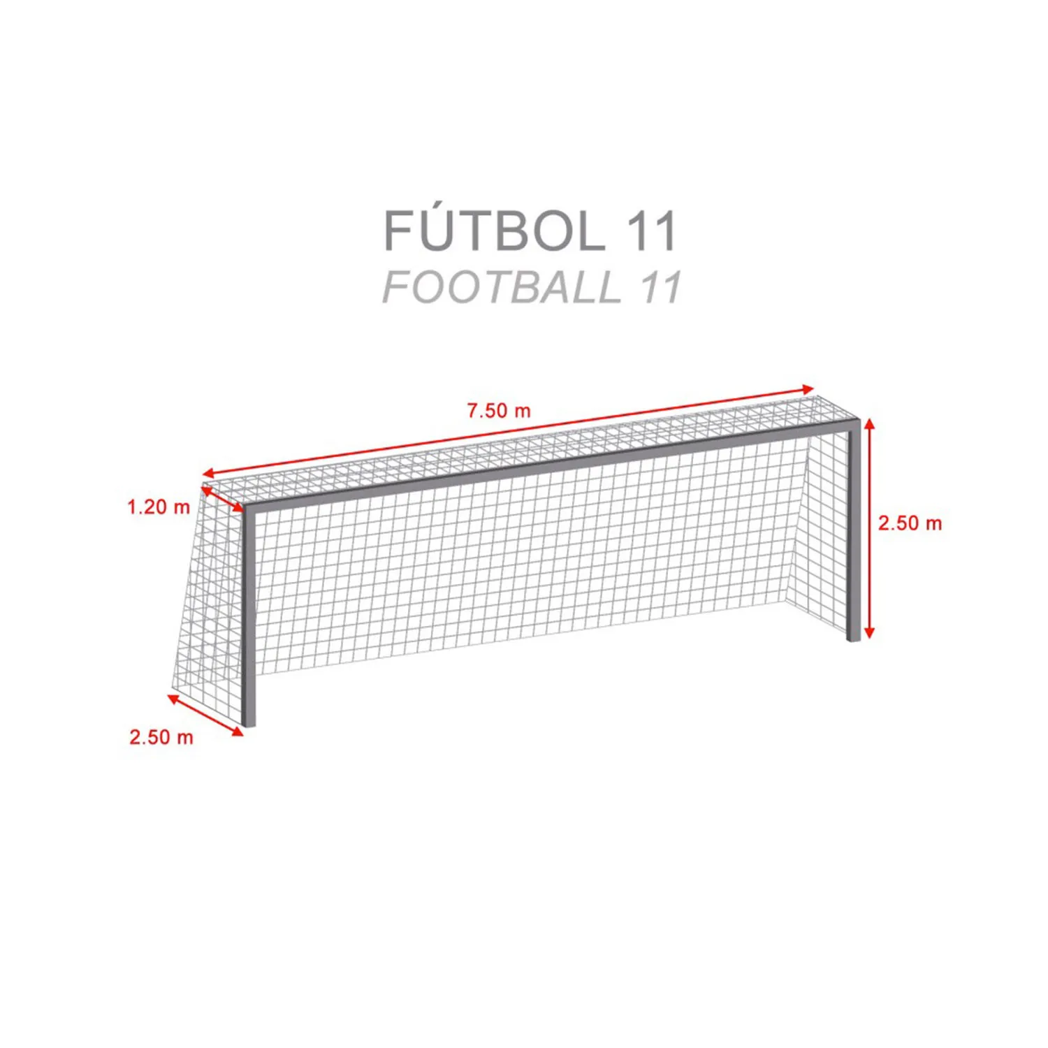 Red portería fútbol 11 Zastor Basic normativa 2 unidades