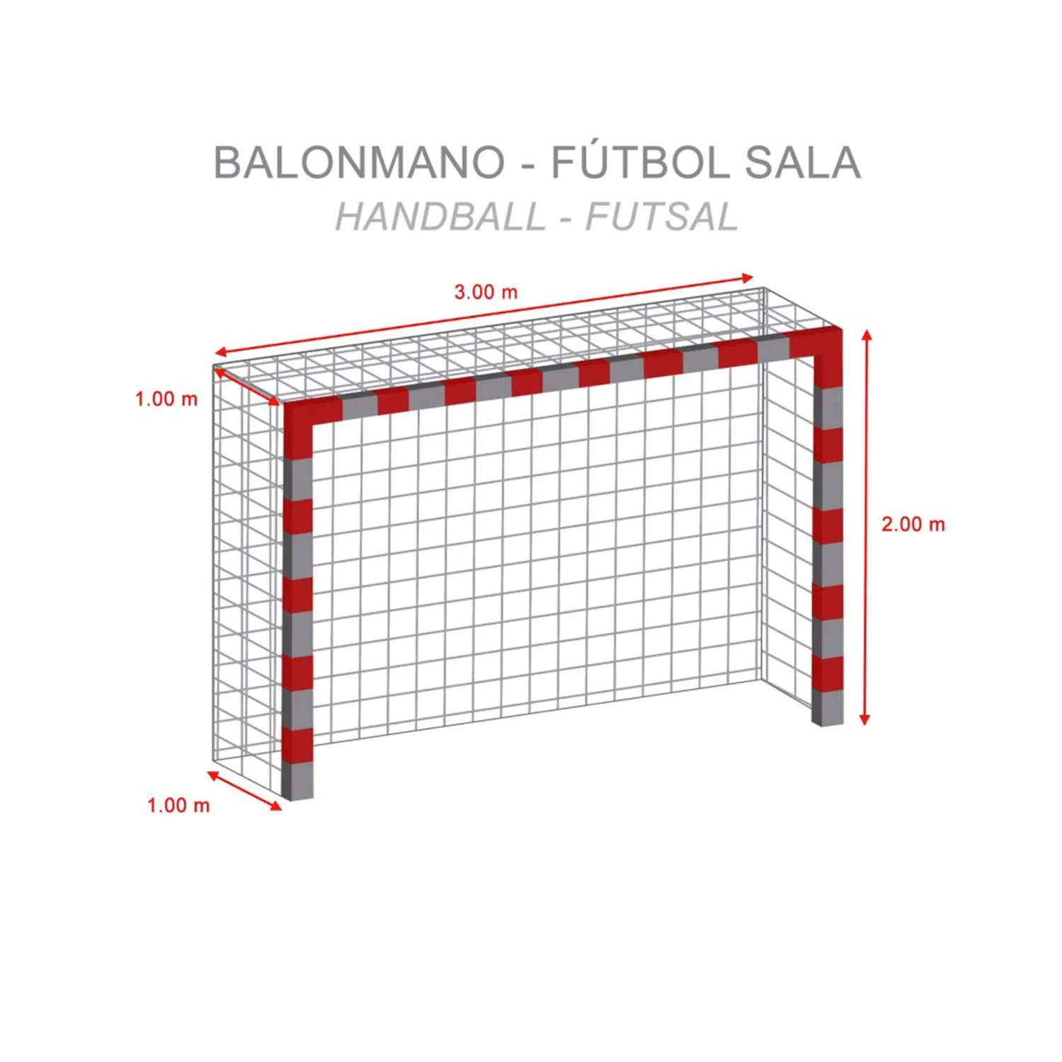 Red portería fútbol Sala Zastor Expert 2 unidades
