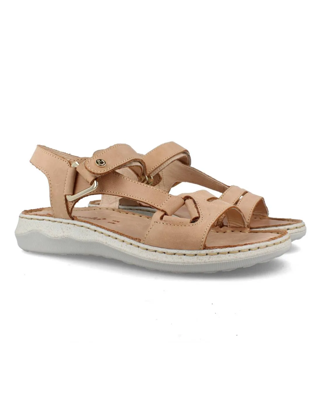 RIPOSELLA  SANDALIA TIRAS VELCRO TAUPE