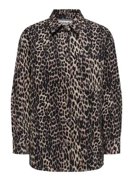 Sobrecamisa Only Anlie leopardo para mujer