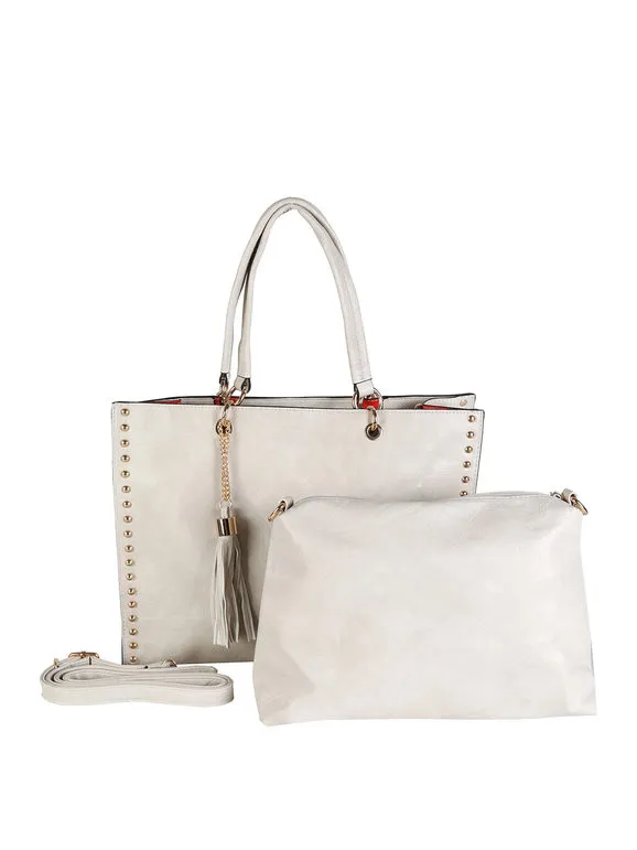 Solada Bolso shopper de mujer de piel sintética con tachuelas