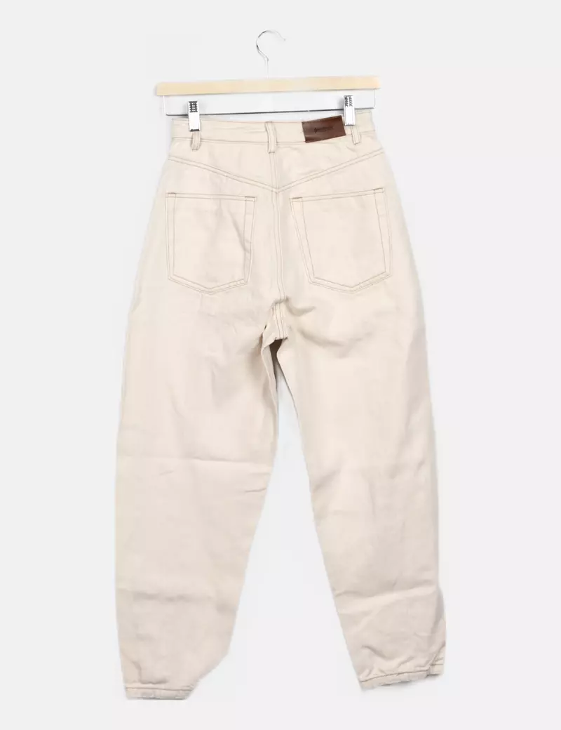 Stradivarius Jeans blanco slouchy