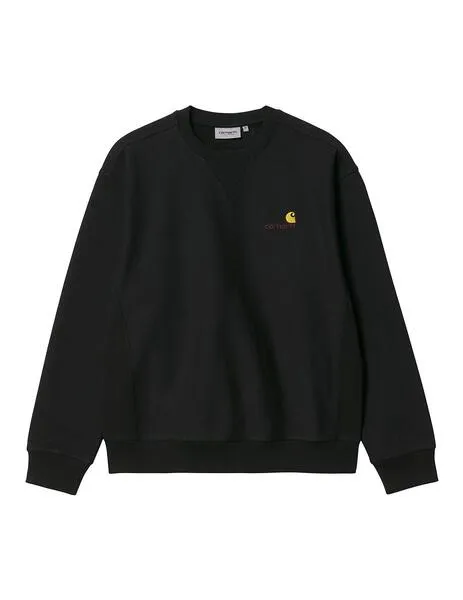 Sudadera carhartt wip american script negra de hombre