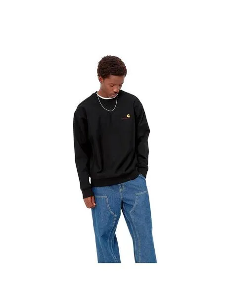 Sudadera carhartt wip american script negra de hombre