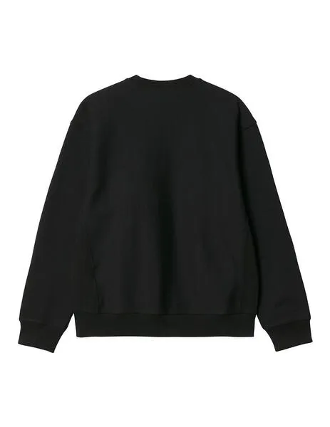 Sudadera carhartt wip american script negra de hombre