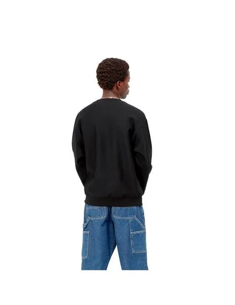 Sudadera carhartt wip american script negra de hombre