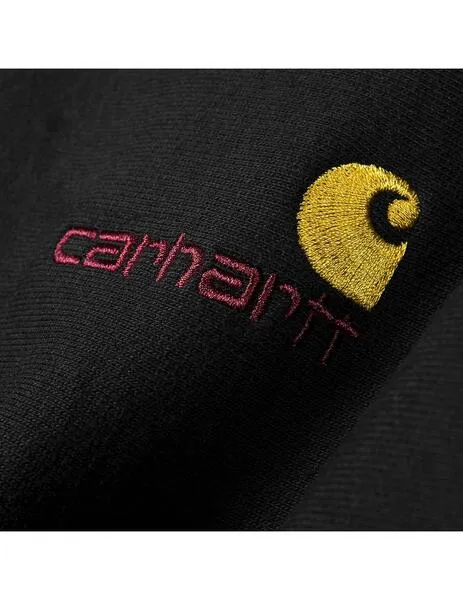Sudadera carhartt wip american script negra de hombre