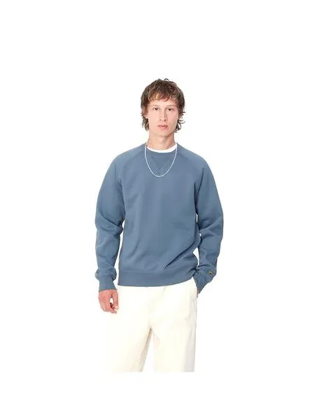 Sudadera carhartt wip chase azul de hombre