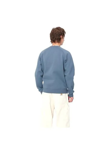 Sudadera carhartt wip chase azul de hombre
