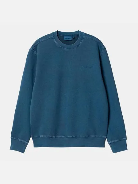 Sudadera carhartt wip duster script azulón lavado de hombre