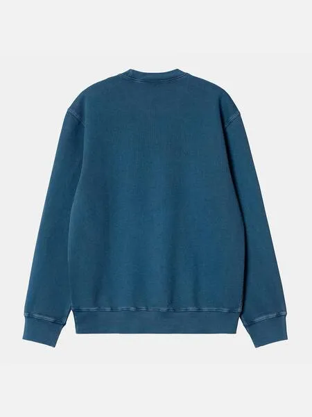 Sudadera carhartt wip duster script azulón lavado de hombre