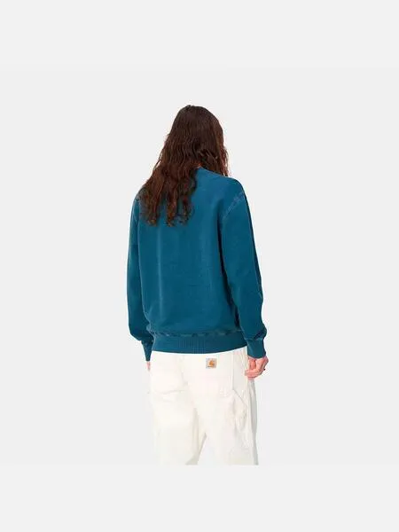 Sudadera carhartt wip duster script azulón lavado de hombre