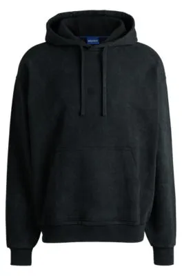 Sudadera con capucha en felpa de algodón con insignia de logo
