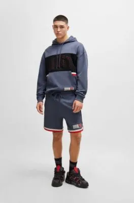 Sudadera con capucha relaxed fit de felpa de algodón con logo de aire deportivo