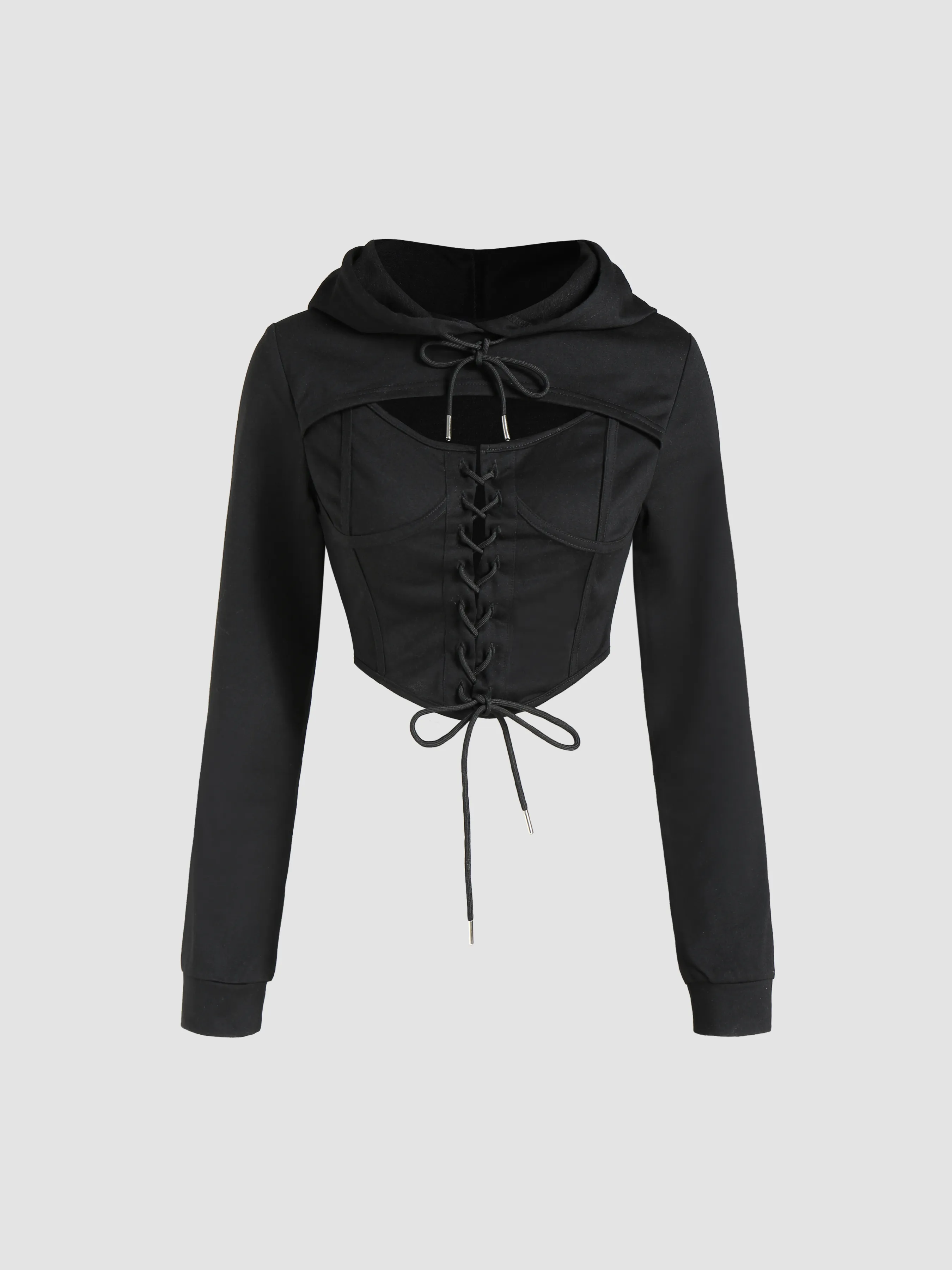  Sudadera con Capucha y Cordones Sólidos