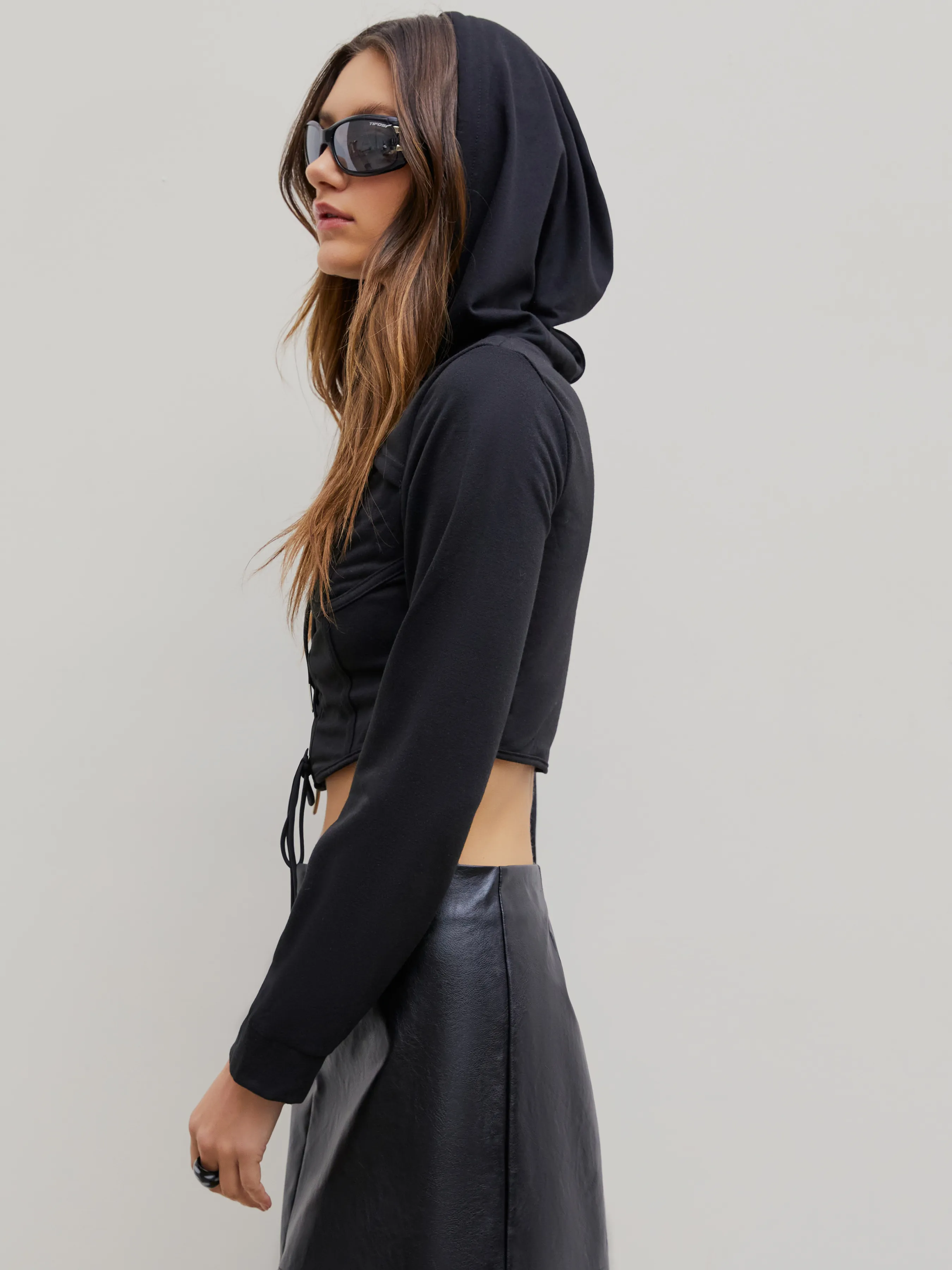  Sudadera con Capucha y Cordones Sólidos