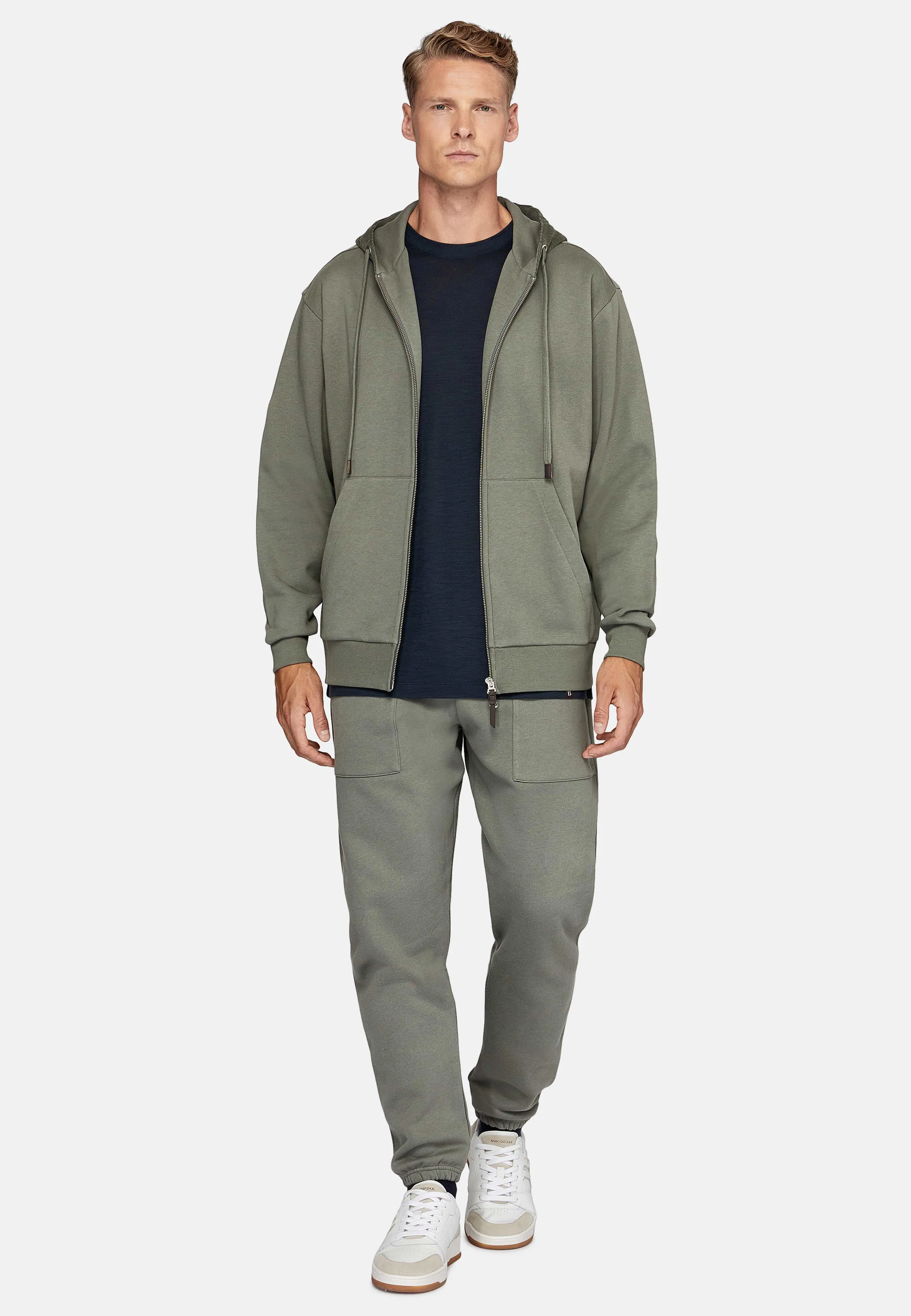 Sudadera Con Cremallera Capucha De Algodón