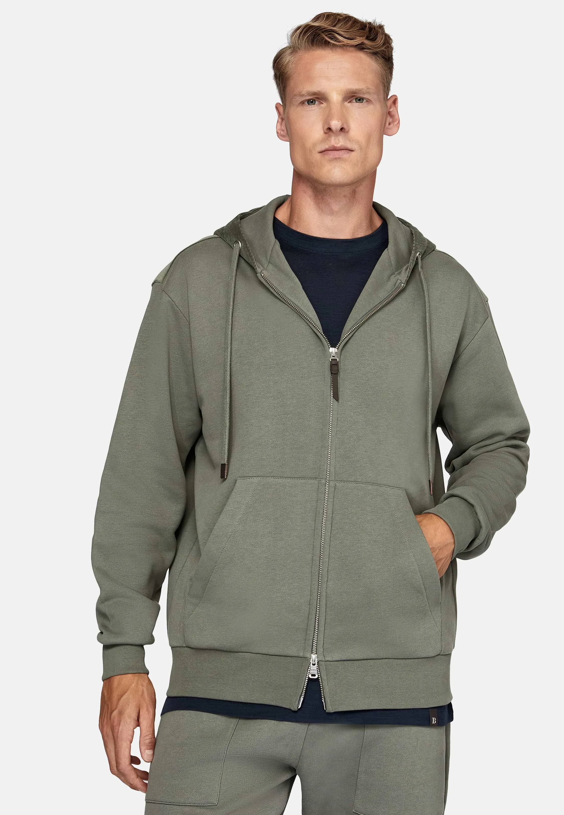 Sudadera Con Cremallera Capucha De Algodón