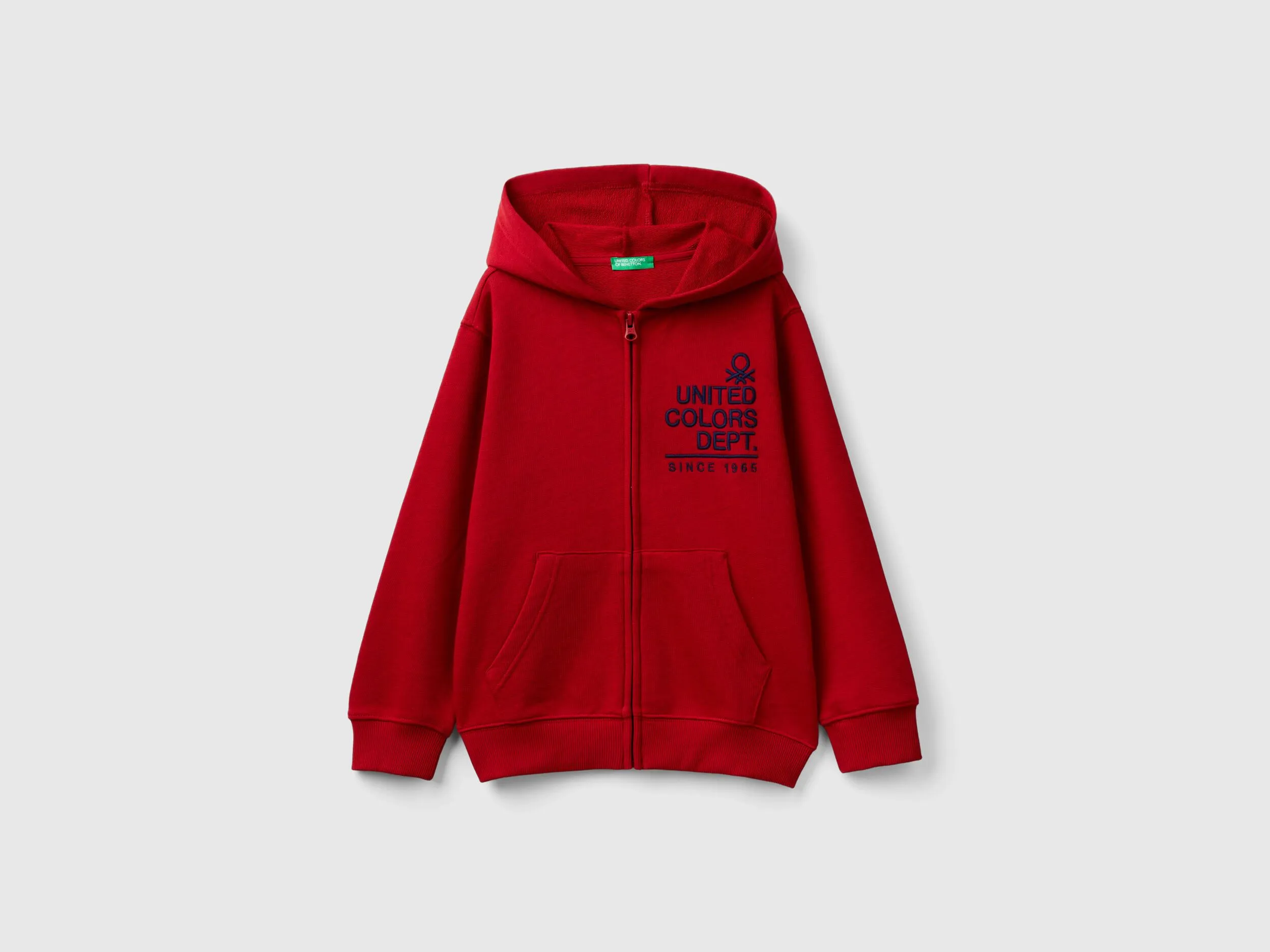 Sudadera con cremallera y bordado de logotipo
