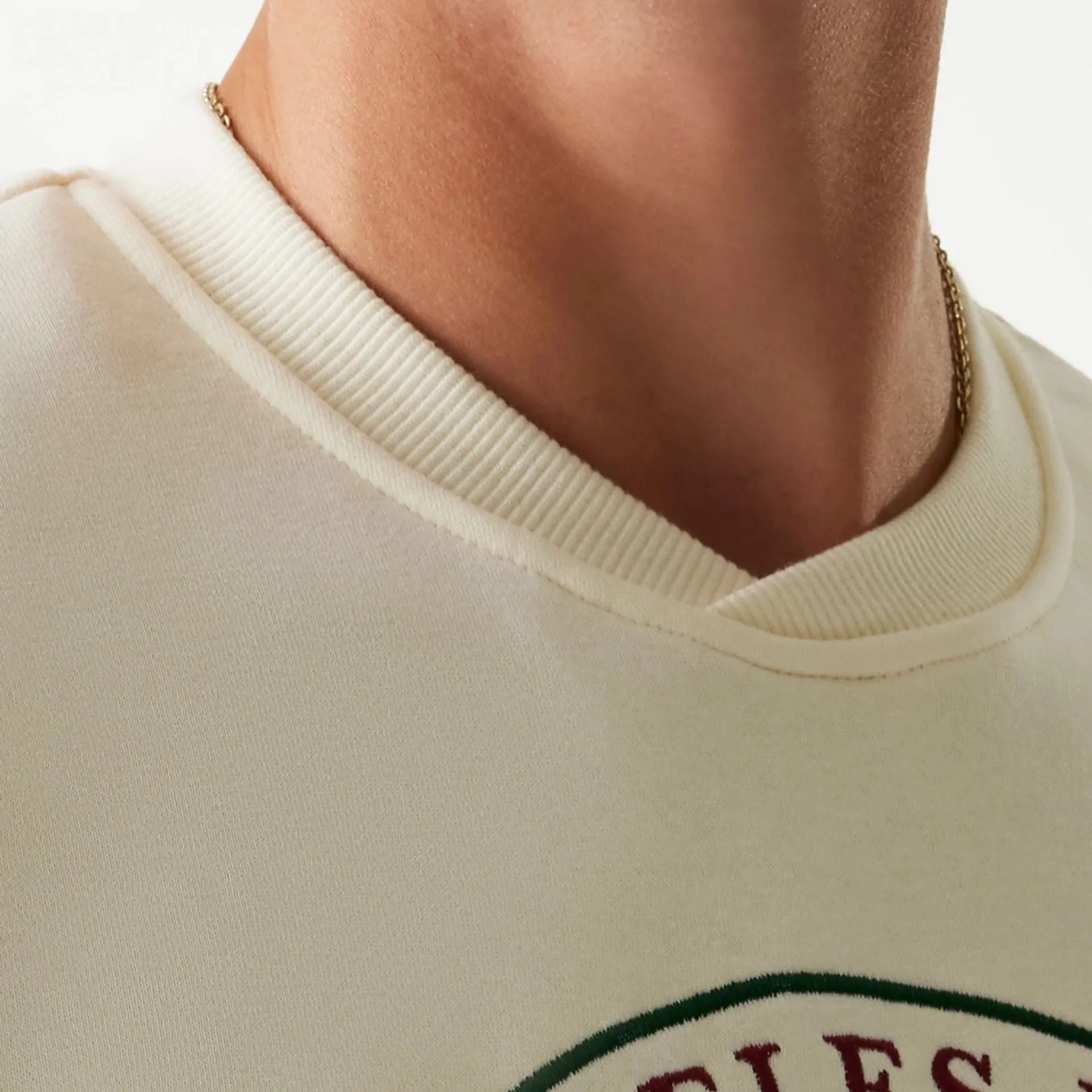 Sudadera Crew Neck LA Dodgers Red Roses Blanco