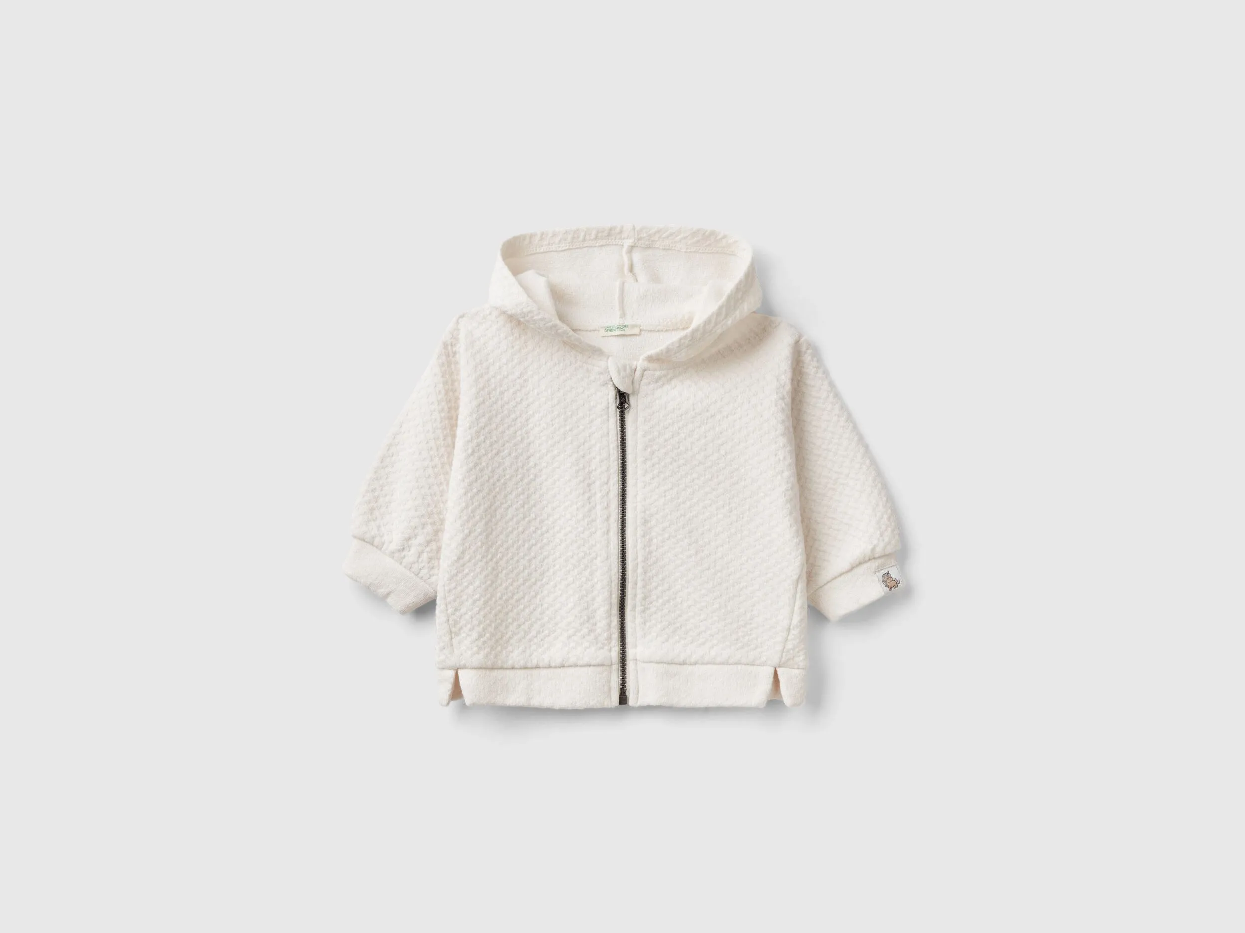 Sudadera de jacquard con cremallera y capucha