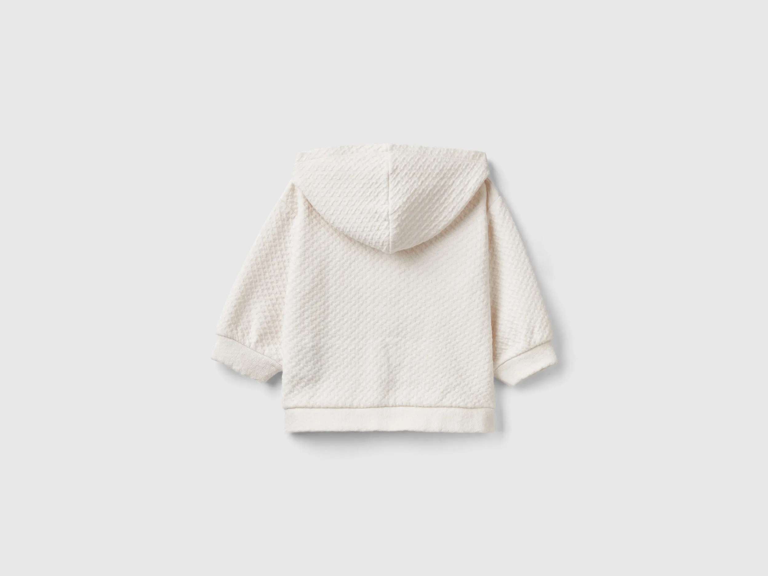 Sudadera de jacquard con cremallera y capucha