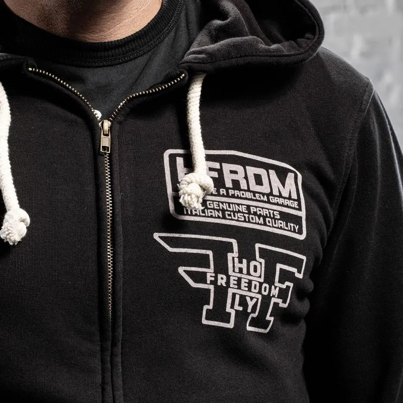 SUDADERA FULLZIP  NEGRO  HOLY FREEDOM