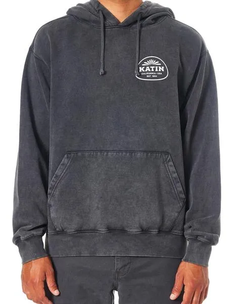 Sudadera katin guide hood negra lavada para hombre