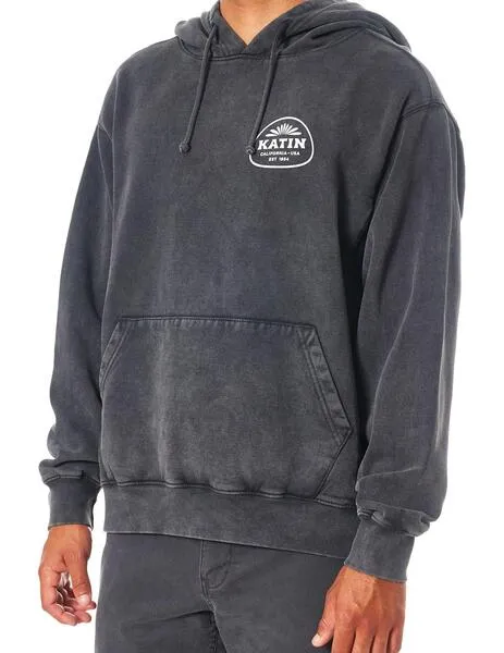 Sudadera katin guide hood negra lavada para hombre